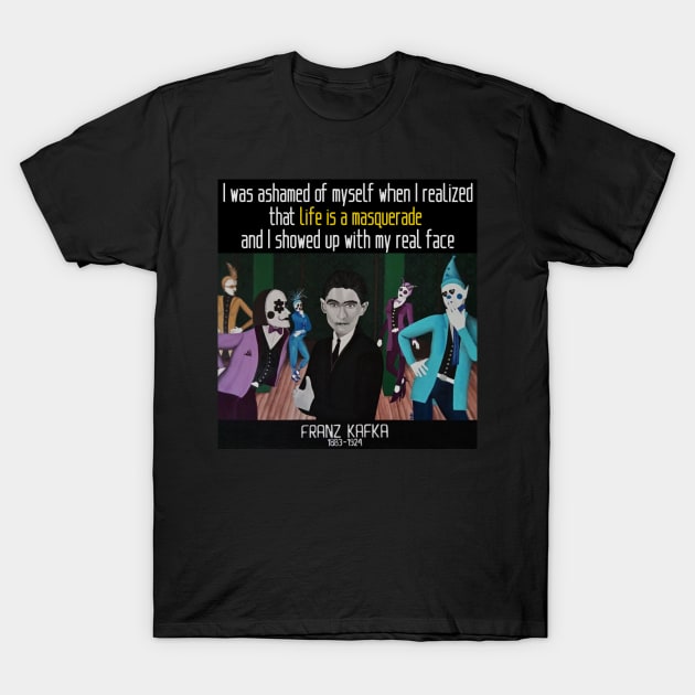 Kafka Portrait and Quote T-Shirt by ArtAndBliss